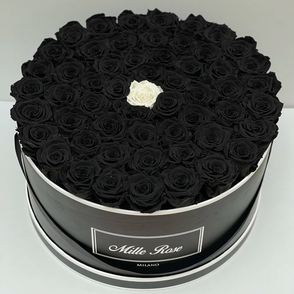 Mille Roses Collection - Senza Tempo - One Million Box - Rose Nere e Bianca- Scatola Nera