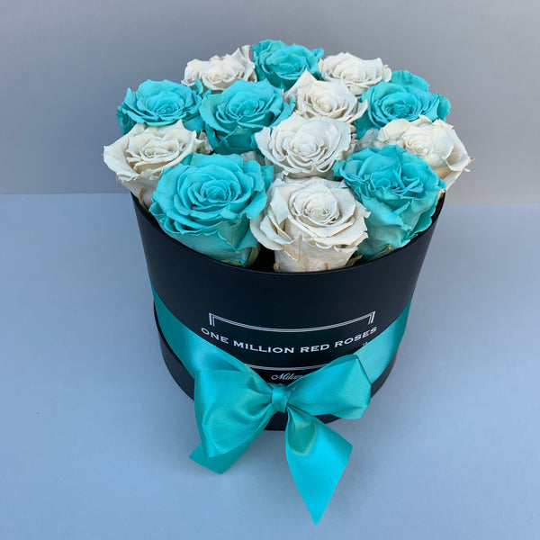 Mille Rose - Senza Tempo - Small Box - Rose Tiffany e Bianche - Scatola Nera