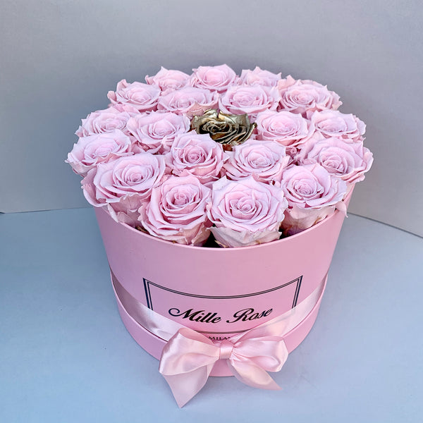 Mille Rose Collection - Senza Tempo - Medium Box - Rose Rosa e Oro - Scatola Rosa