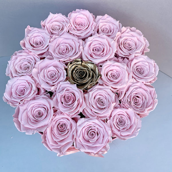 Mille Rose Collection - Senza Tempo - Medium Box - Rose Rosa e Oro - Scatola Rosa