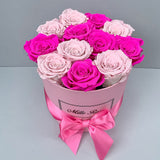 Mille Rose - Senza Tempo - Small Box - Rose Fucsia e Rosa - Scatola Rosa
