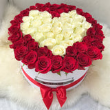 Classic Collection - One Million Box - Rose Bianche e Rosse - Scatola Bianca